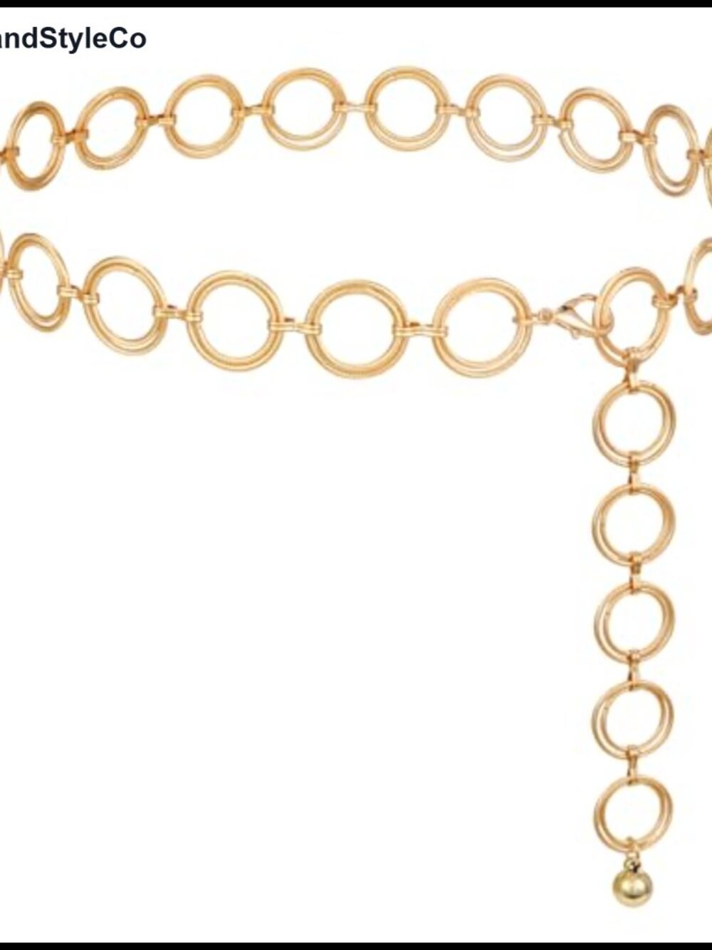 Metal Chain Belt Adjustable O-Ring Western Style Dresses Jeans